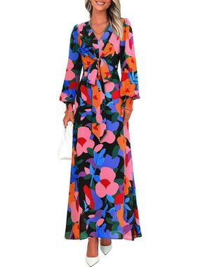 Floral Maxi Dress with Tie Waist | Boho Chic Summer Dress for Women